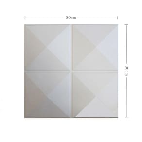 Painel de parede de decoração 3D PVC 30x30cm 4/12pcs branco