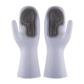Luvas de limpeza de silicone escova de cozinha. (Um tamanho)