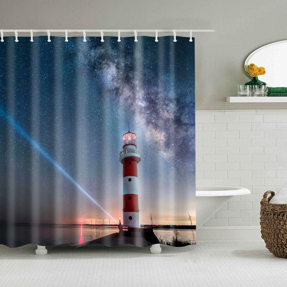 Galaxy Starry Sky Cortina de banho 180x200cm polieste impermeável