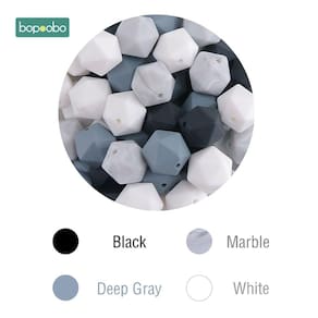 Bopoobo 100pc mordedor de leite 14mm hexágono silicone contas alimentos