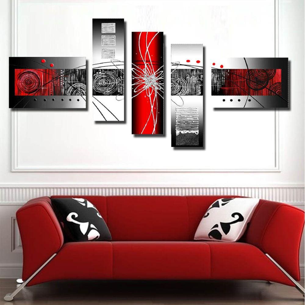 Imagem Decorativa 5 Peças Sem Moldura - Abstrato