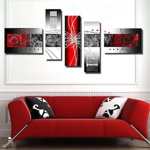 Imagem Decorativa 5 Peças Sem Moldura - Abstrato