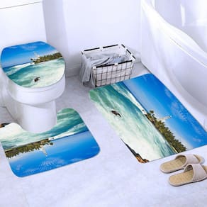 Cortina de chuveiro Sea Beach Shell Sea Turtle Elephant 3D