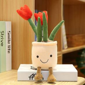 35cm Planta Envasada Brinquedo de Pelúcia Simulação Criativa Tulipa Home D