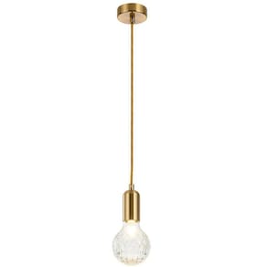 Luminária pendente Chandelier em ferro e vidro PEA17 Golden Bedroom
