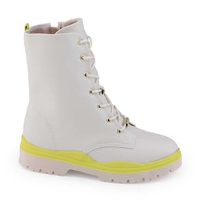 Bota Coturno mna Molekinha 2179.103 Branco Off Zíper