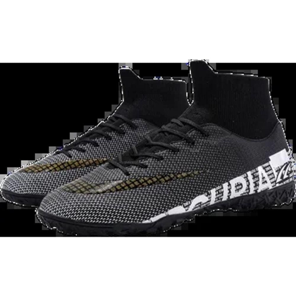 Botas de futebol ao ar livre TF Futebol antiderrapante Cleats Preto 35