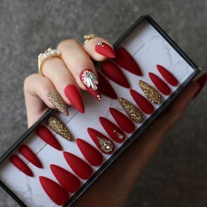 Caixa de manicure reutilizável prensa artesanal em unhas 24pcs acrílico