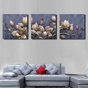 Imagem Decorativa 3 Peças Sem Moldura - Flores