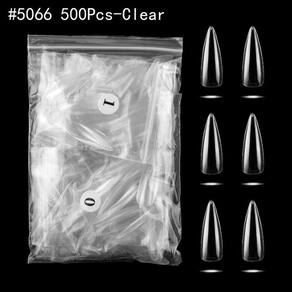 500pcs/bag longo stiletto falsos pregos candy cor falsos unhas