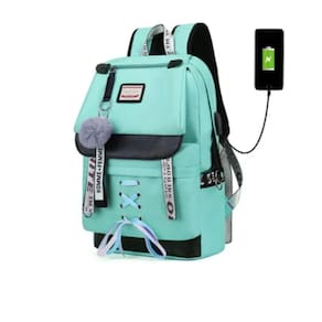 Mochila de lona da escola USB para estudantes do ensino médio
