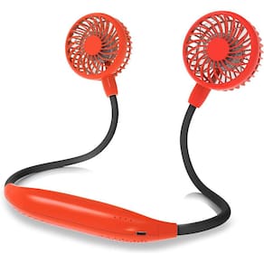 USB recarregável 360 ° Airflow portátil sem folha pescoço ventilador (pino