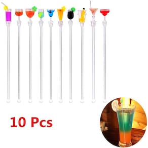10 PCes Agitadores de Bebidas Coloridas 9 "Acrílico Bebida Stirrer Stir