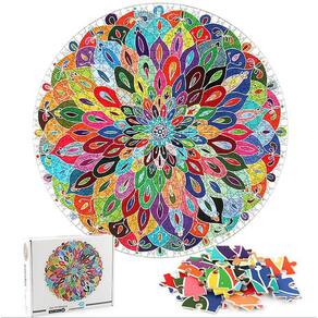 Mandala Colorida Quebra-cabeça Forma Única Peças Quebra-cabeça Anúncio
