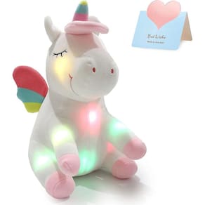Ilumine Unicórnio Soft Llush Toy Led Stuffed Animals com Col