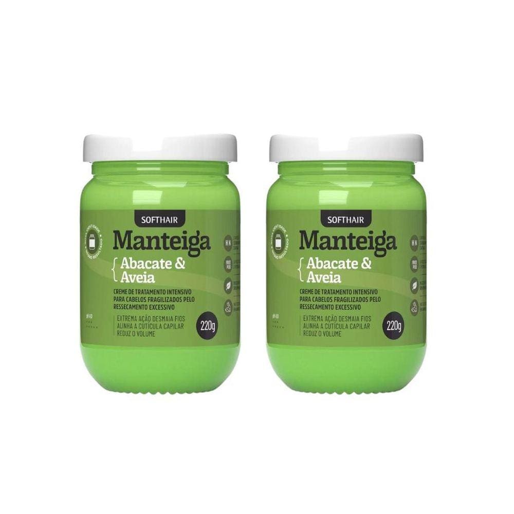 Creme De Tratamento Capilar Soft Hair 220G Abacate/Aveia-2Un