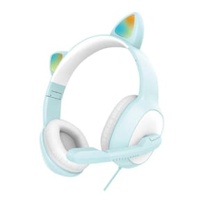 Bonito Cute Cat Ears Gaming Headset Fones de ouvido com microfone