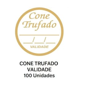 Kit 100 Etiquetas Cone Trufado Sabor Validade 3x3cm