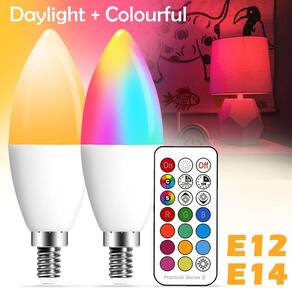 Lâmpada LED inteligente E14 com controle remoto - Branco
