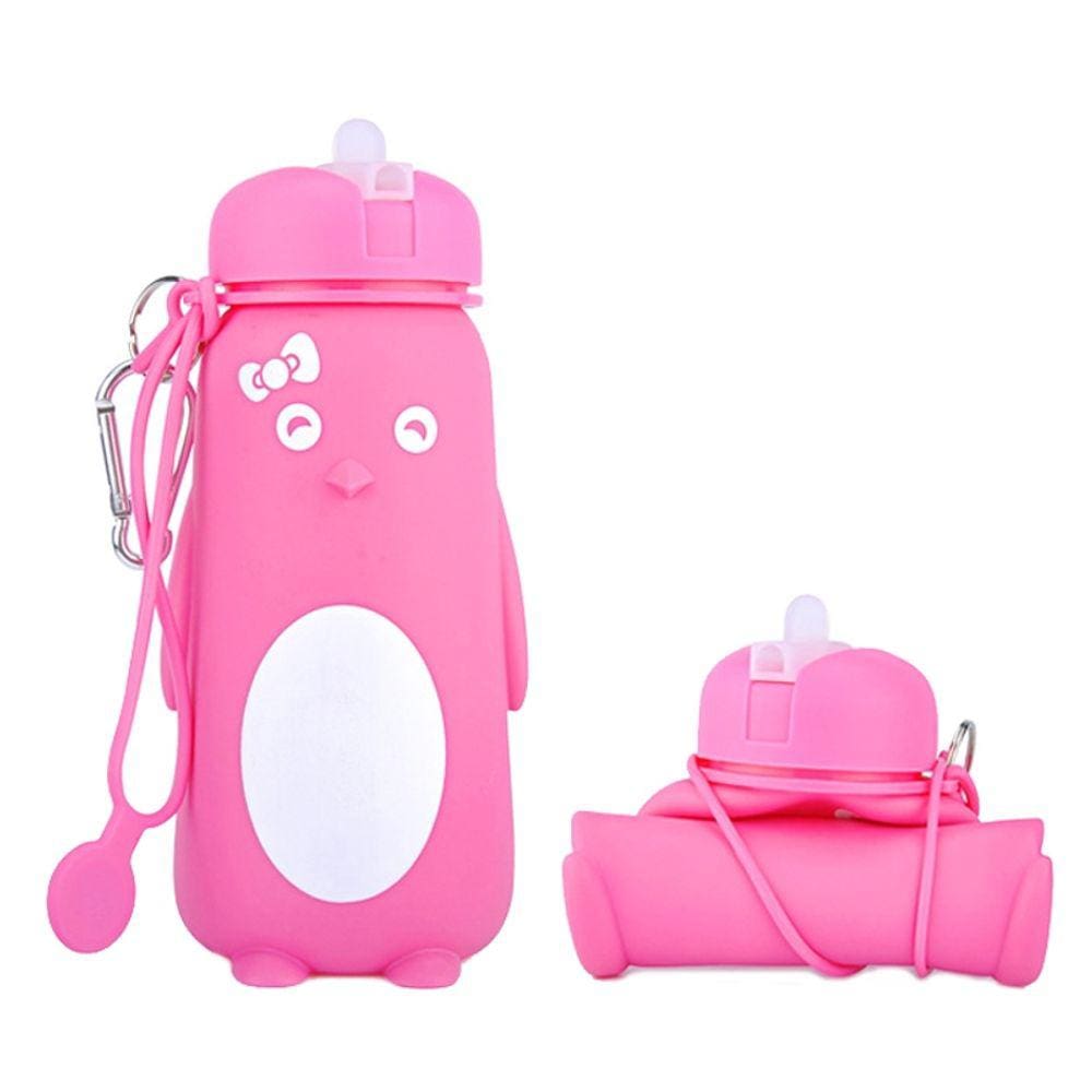 Garrafa de água de silicone ao ar livre (rosa)