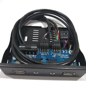 Saída de áudio USB 2.0 HUB combinada de 3,5" e 2 portas e unidade de disquete HD
