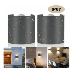 Lâmpada de parede impermeável moderna 2w com luz quente 2pcs