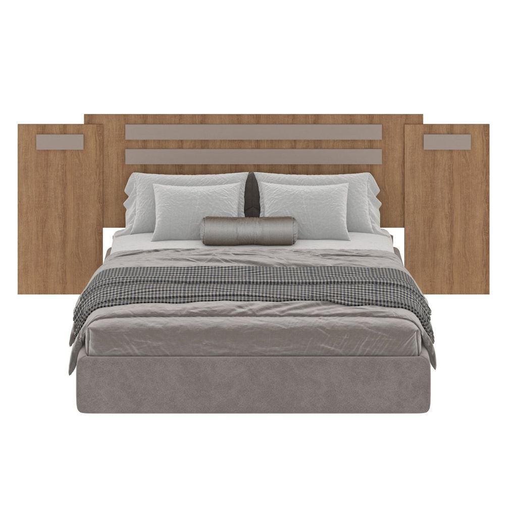Cabeceira Casal/Queen Duna 250cm Mel/Cinza