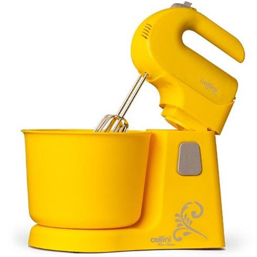 Batedeira Cellini Maxi Deluxe 300W 4 Velocidades Amarela