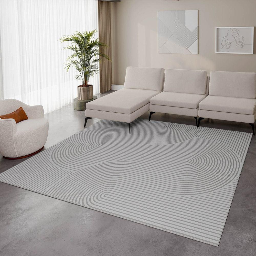 Tapete Retangular 2,50 x 3,00m Zen CabeCasa MadeiraMadeira Bege/Cinza