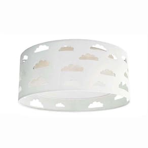 Luminária Plafon Nuvens Duplo Recorte Caqui 40x16 Caqui/Branco