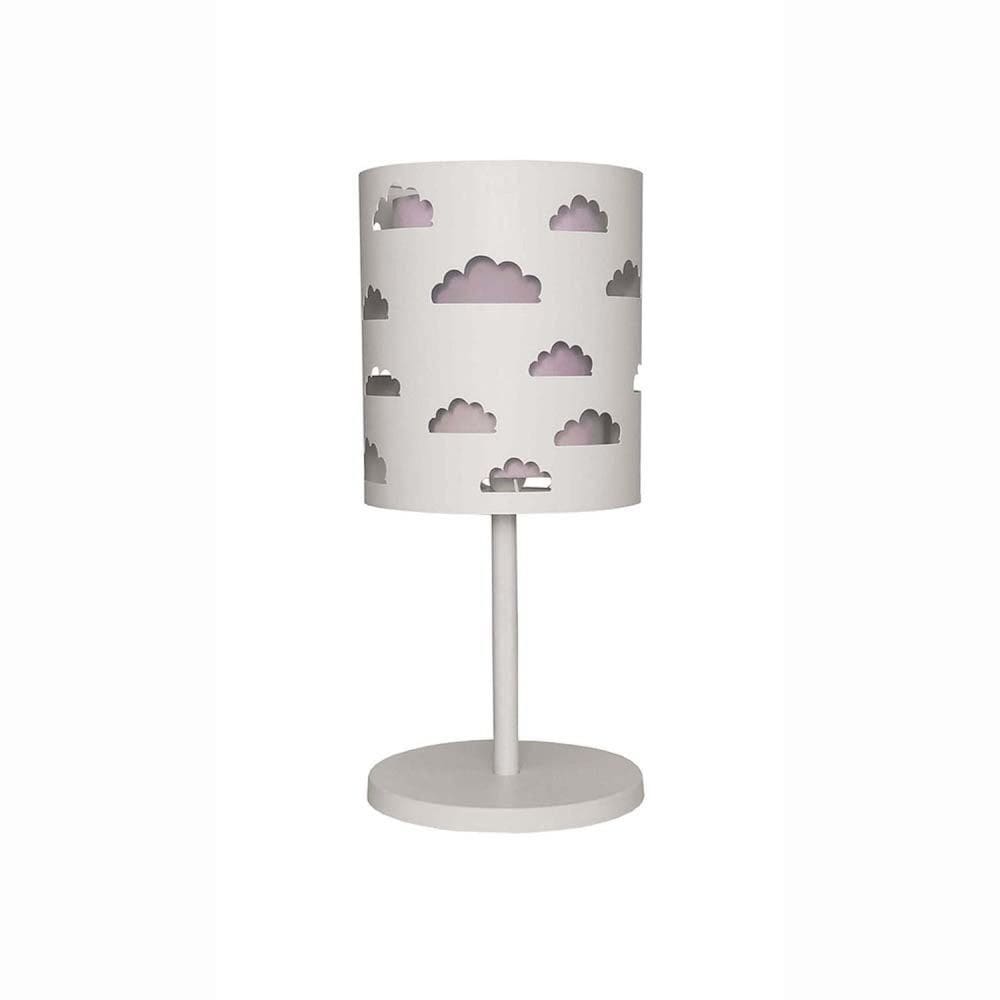 Abajur Infantil Nuvens Duplo 20x41cm Cinza/Branco