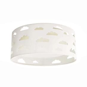 Luminária Plafon Nuvens Duplo Recorte Cru 40x16 Cru/Branco