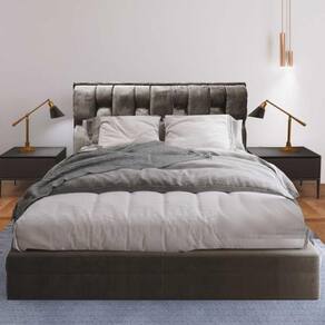 Cabeceira Cama Box Cherie Suede Moderna 90 Marrom
