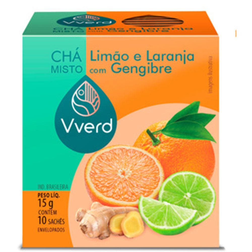 Chá Laranja, Limão e Gengibre 15g - vverd