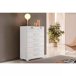 Cômoda New Barcelona com 7 Gavetas Benetil - Branco