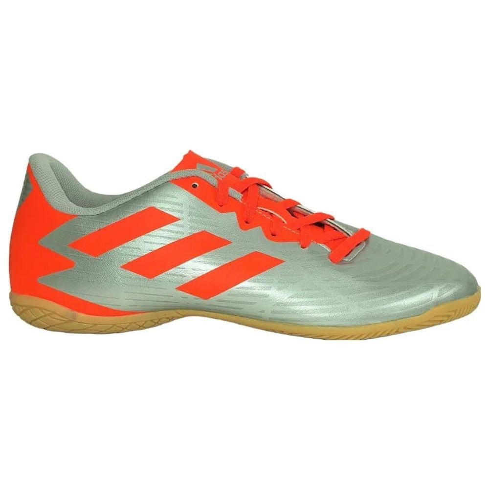 Chuteira Adidas Masculino Artilheira V Salão - Prata e Laranja