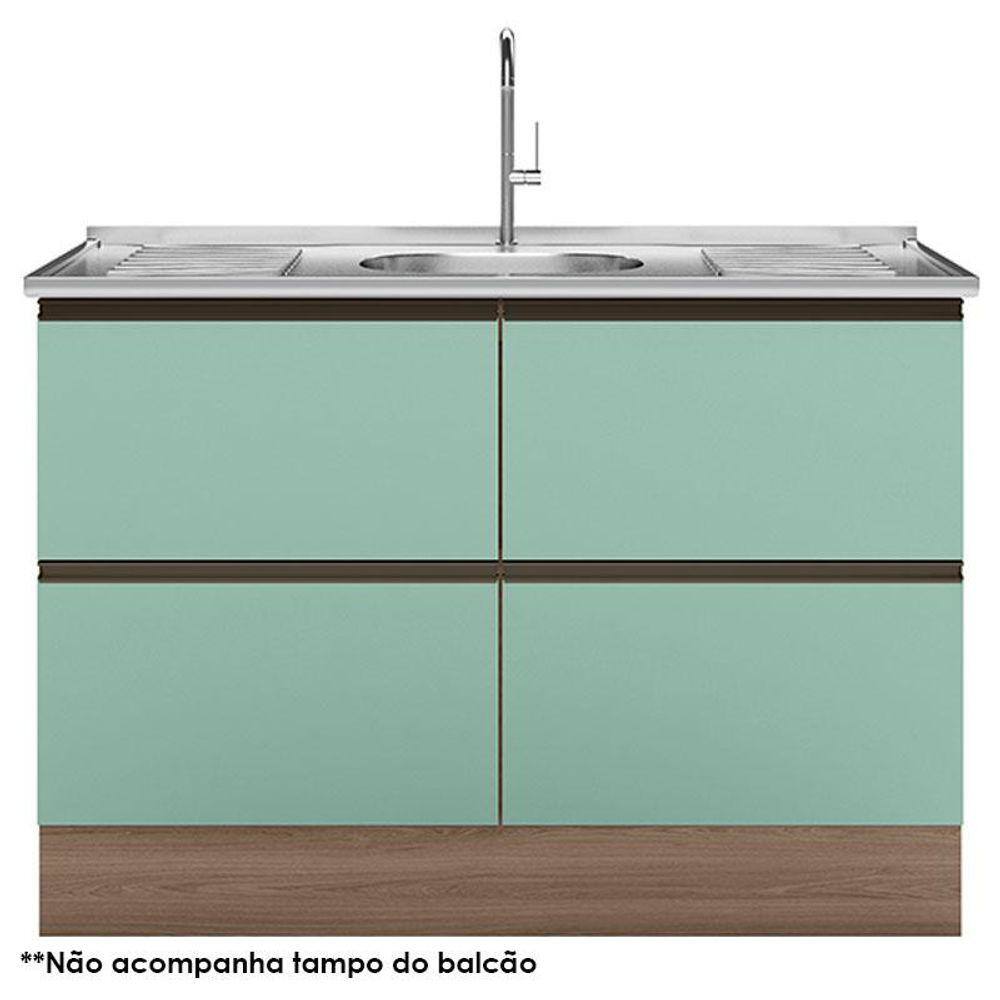 Balcão de Pia 120cm Etna Carvalho OAK Menta - Poliman