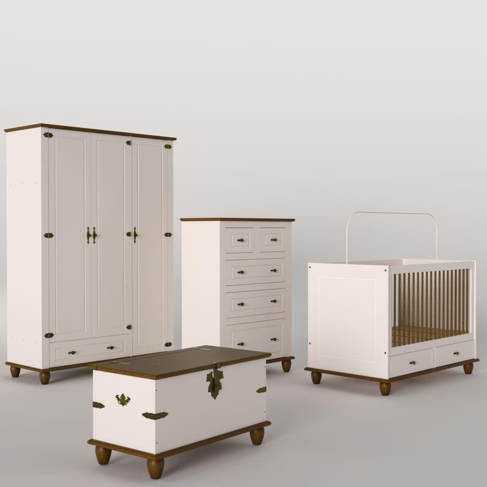 Quarto Infantil Retrô Off White- Nogueira