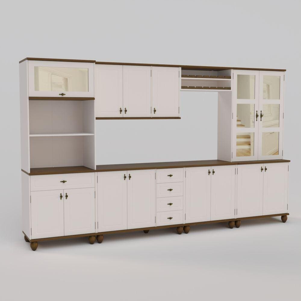 Cozinha Compacta Retrô 6 Peça Off White-nogueira