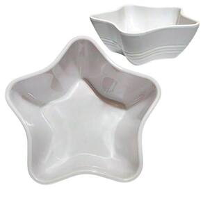 Kit 2 Tigelas Bowl Melamina Estrela Branca 600ml