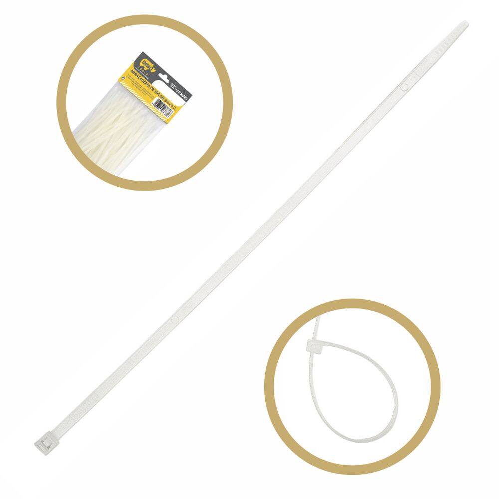 Kit Abraçadeira Presilha 140x3,5mm Branca 500 Unidades