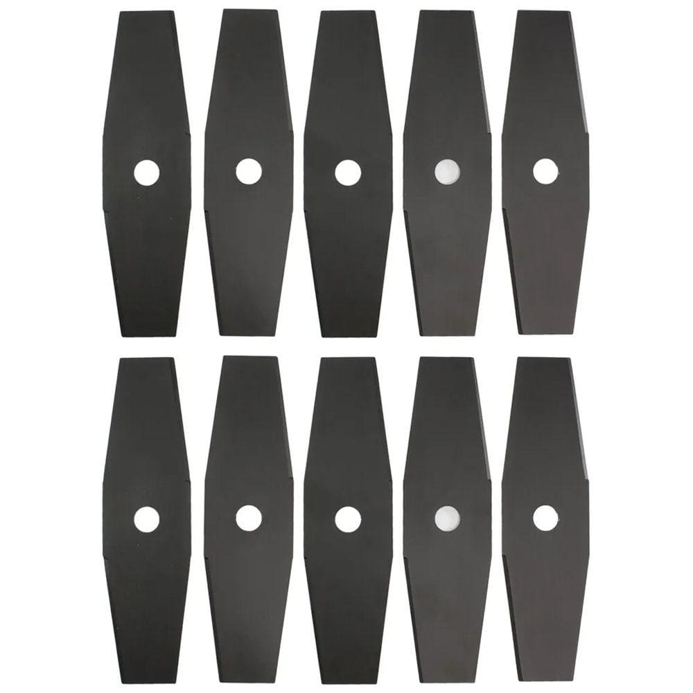Kit 10 Facas Lâminas de Roçadeira 2 Pontas 300mm Furo 3/4 Polegada 1,7mm Incolma