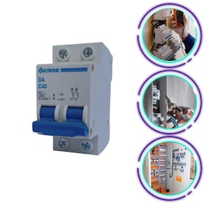 Disjuntor Bipolar 40A Curva C Tipo Din/Iec Altronic