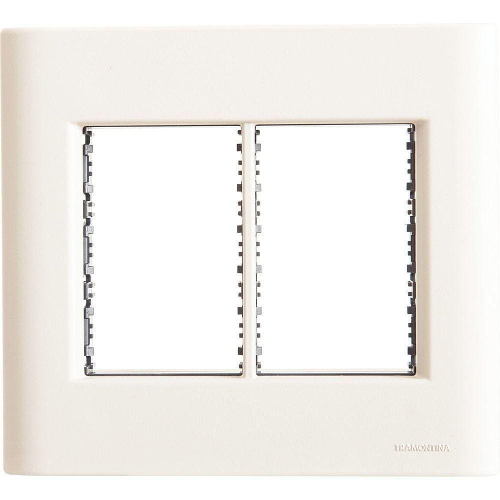 Placa 6 Postos 4x4 Tramontina Giz Branca Soft Touch Suporte Tramontina