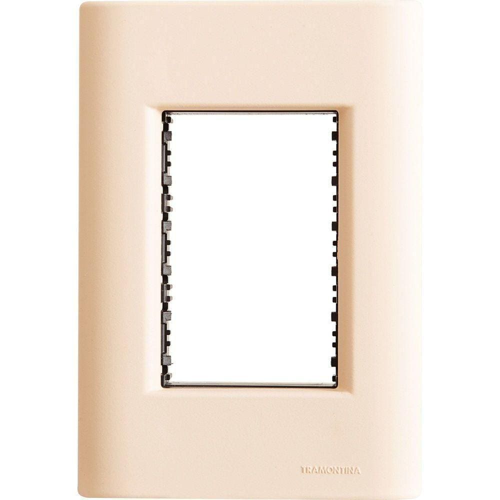 Placa 3 Postos 4x2 Tramontina Giz Nude Soft Touch Suporte Tramontina