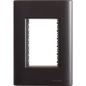 Placa 3 Postos 4x2 Tramontina Giz Preta Soft Touch Suporte Tramontina