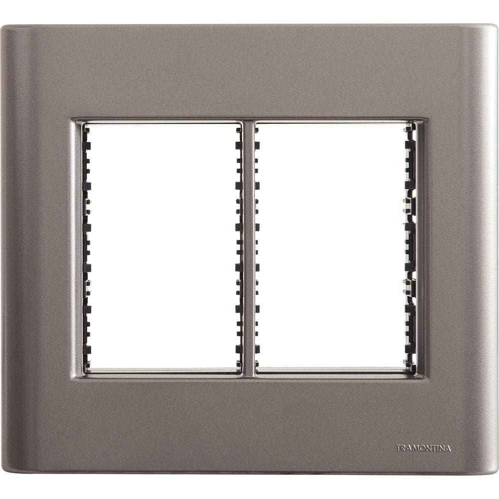 Placa 6 Postos 4x4 Tramontina Giz Onix Metalizado Suporte Tramontina