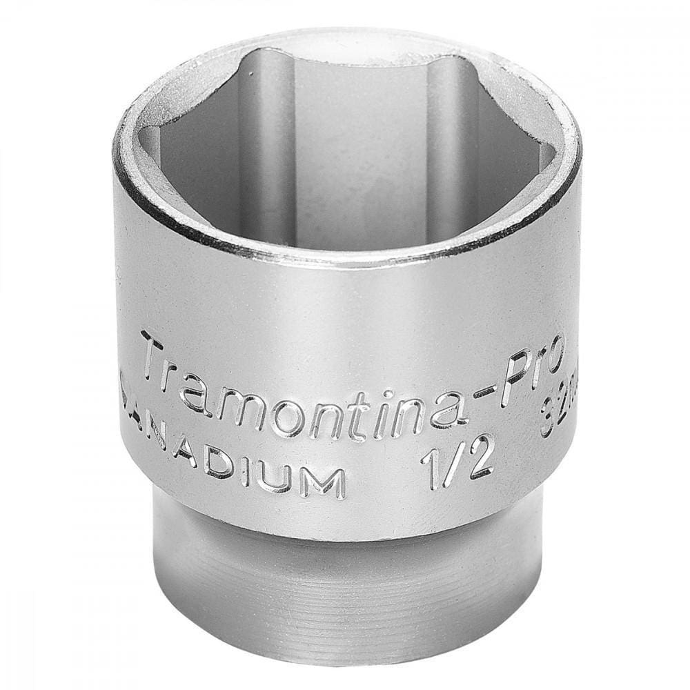 Soquete Sextavado Em Aço Cromo Vanadio 8 Mm - Encaixe 1/2 Tramontina Pro
