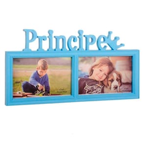 Porta Retrato Mural Duplo Príncipe Azul 10x15cm