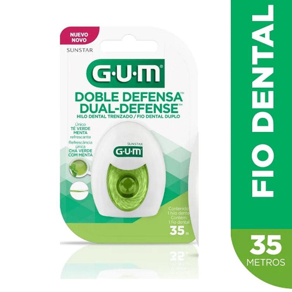 Fio Dental GUM Trançado DUAL-DEFENSE